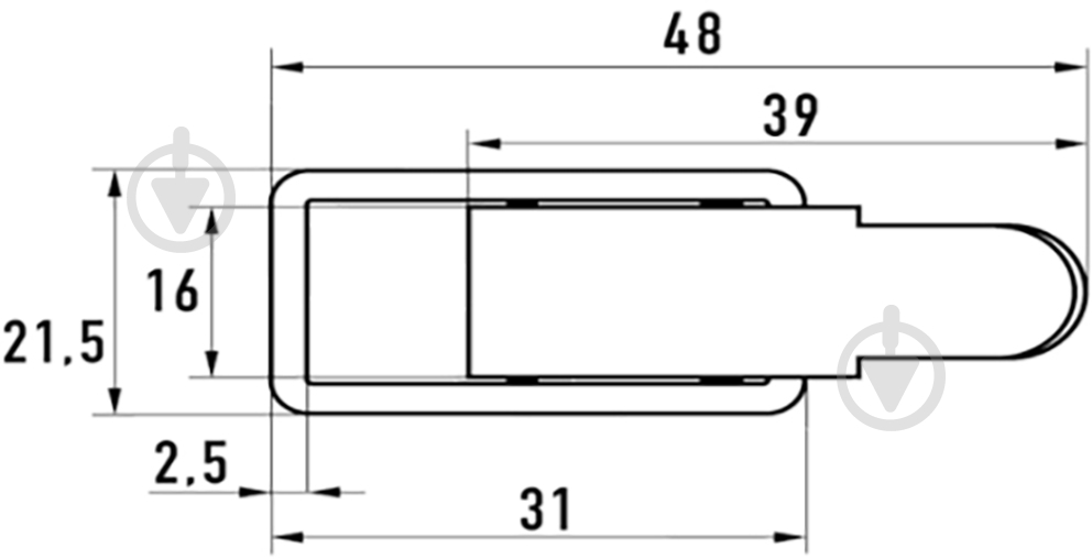 Защелка Goebel 42 оцинкованная - фото 3