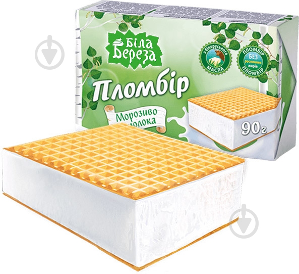 Морозиво Біла Береза пломбір (брикет) 90 г (4820012597574) - фото 1