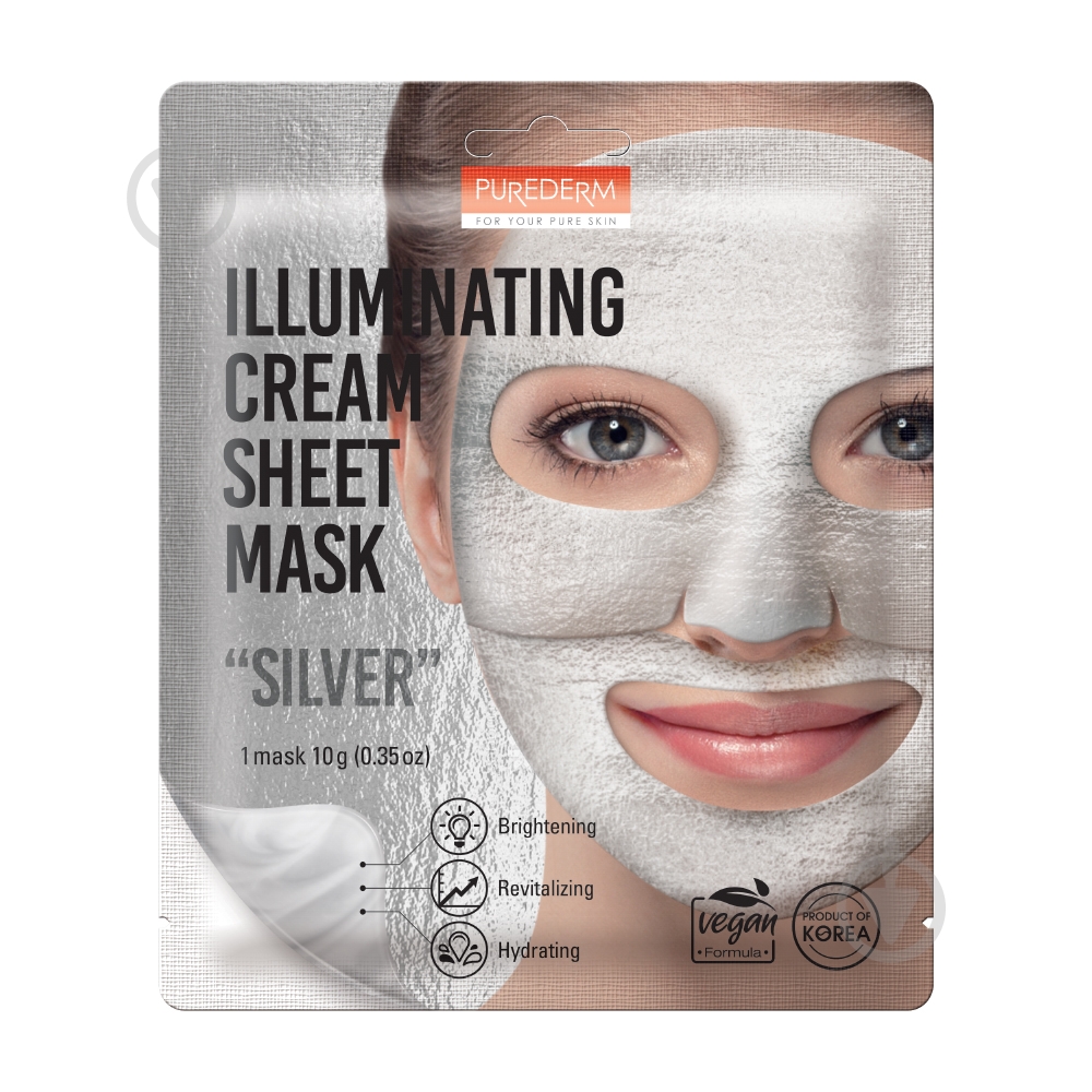Маска для обличчя Purederm освітлювальна Срібло Purederm 10 г 10 г 1 шт. - фото 1