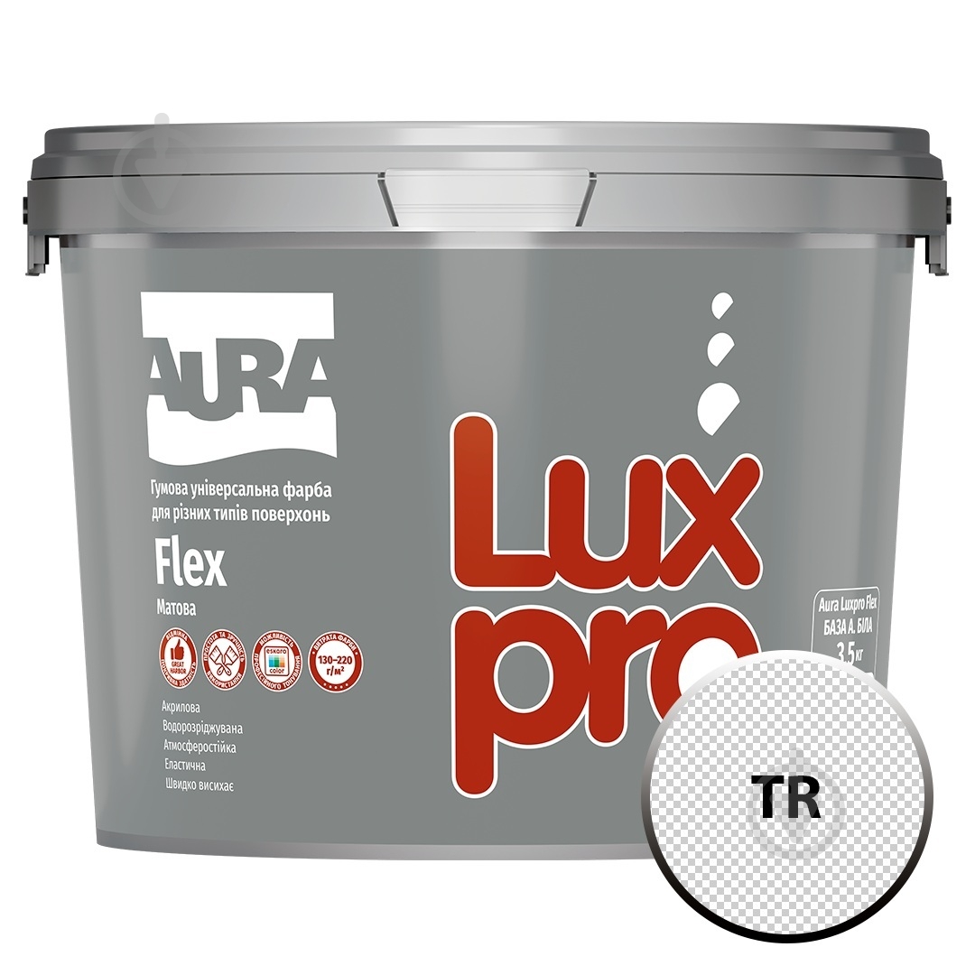 Фарба гумова гумова Aura® Luxpro Flex TR мат база під тонування 3,5 кг - фото 1