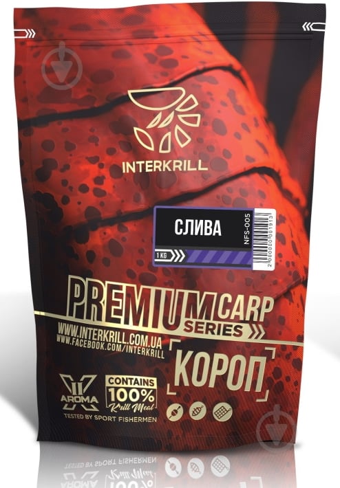 Прикормка INTERKRILL Premium Series короп/ слива 1000 г - фото 1