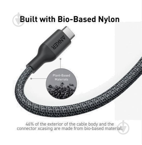 Кабель Anker 544 USB Type-C 140W 1,8 м чорний (A80F6H11) - фото 5 Кабель Anker 544 USB Type-C 140W 1,8 м чорний (A80F6H11) - фото 5