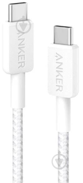 Кабель Anker 322 USB-C to USB-C 1,8 м білий (A81F6H21/A81F6G21) - фото 1 Кабель Anker 322 USB-C to USB-C 1,8 м білий (A81F6H21/A81F6G21) - фото 1