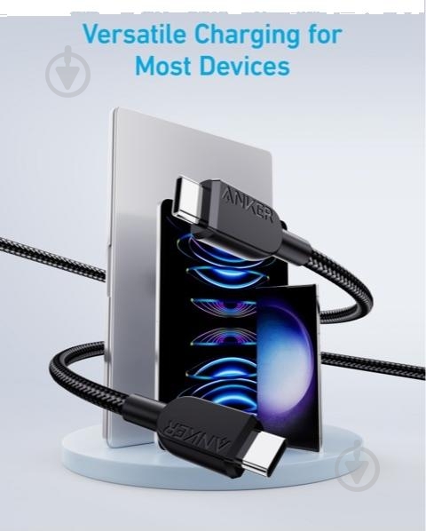 Кабель Anker 310 USB-C to USB-C 0,9 м черный (A81D5H11) - фото 3