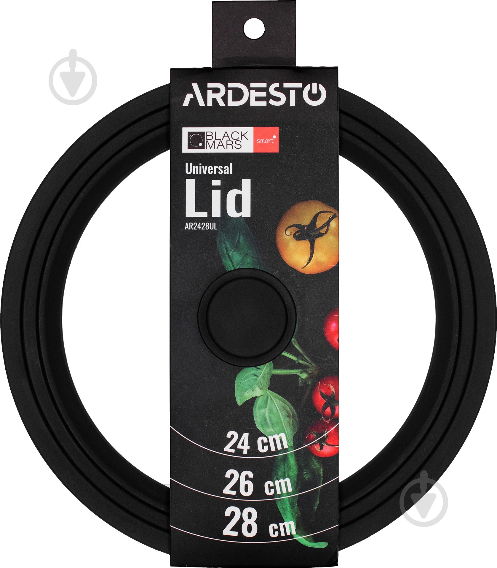 Крышка универсальная Ardesto Black Mars Smart 24/26/28 см черная с прозрачным AR2428UL - фото 4