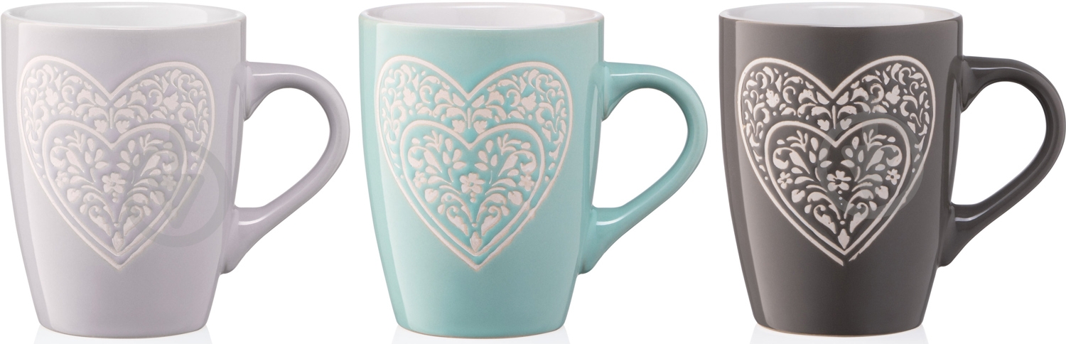Чашка ARDESTO Heart серая керамика AR3467GR - фото 7