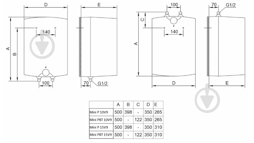 Бойлер TIKI Mini PBT 10V9 (GT 10 U) - фото 2