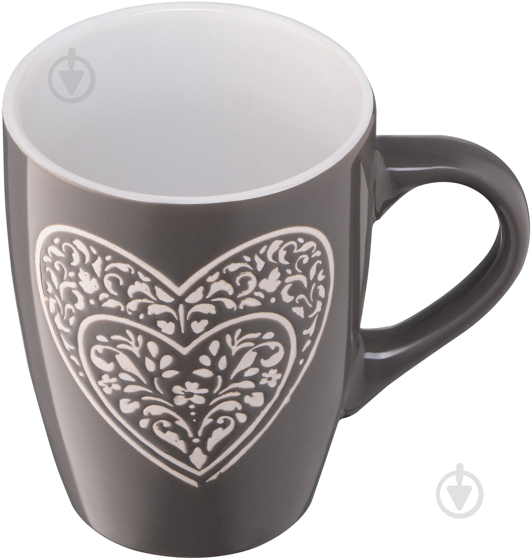 Чашка ARDESTO Heart темно-серая керамика AR3467DGR - фото 2 Чашка ARDESTO Heart темно-серая керамика AR3467DGR - фото 2