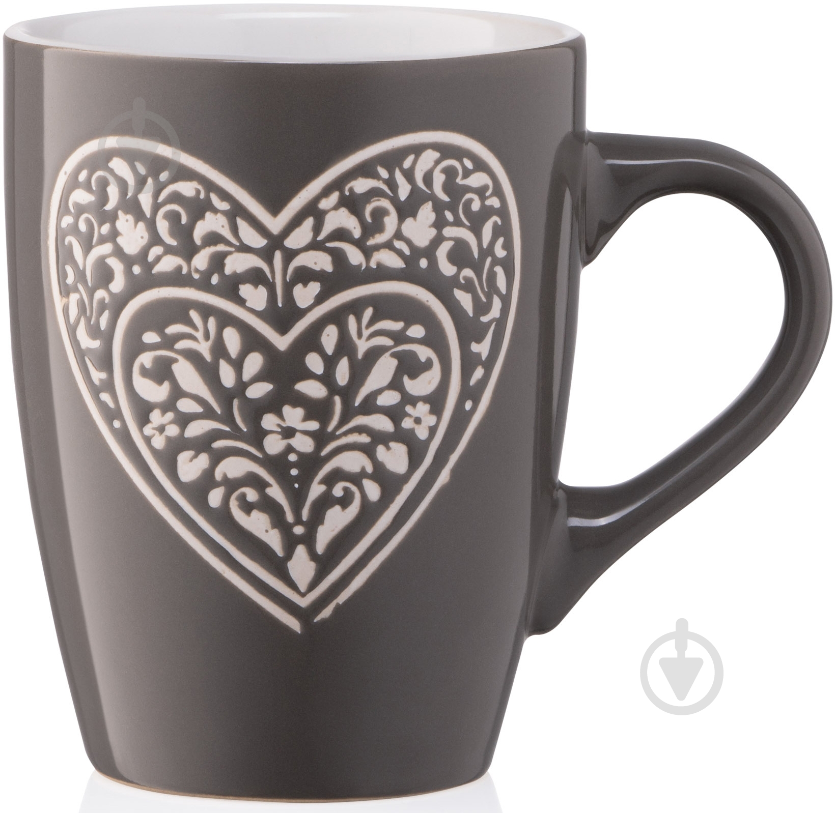 Чашка ARDESTO Heart темно-серая керамика AR3467DGR - фото 3 Чашка ARDESTO Heart темно-серая керамика AR3467DGR - фото 3
