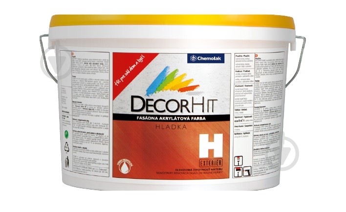 Краска фасадная акриловая Chemolak DECORHIT H мат белый 0,8 л - фото 1