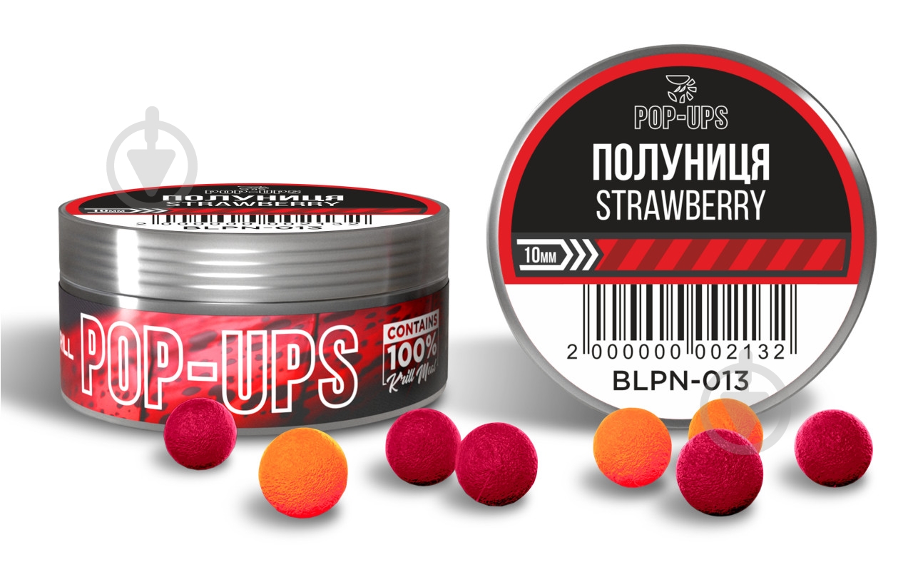 Плаваючі бойли Pop-Up INTERKRILL 10мм полуниця 15 г - фото 1