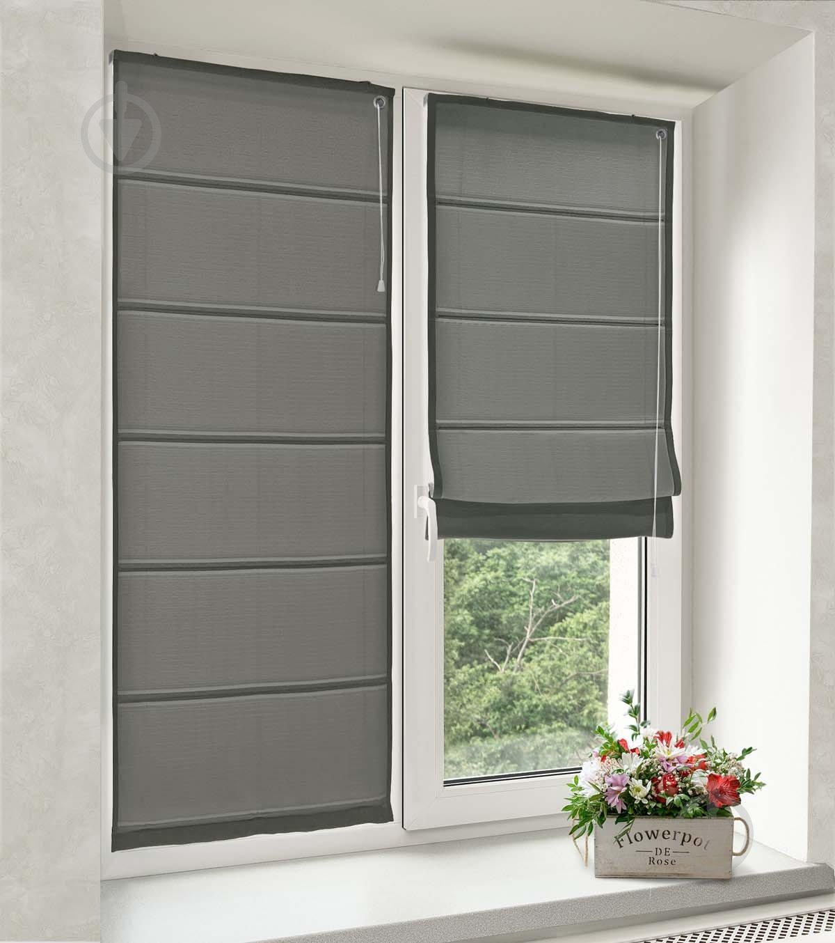 Римская штора Rollotex ASTI 70x160 см Антрацитовый - фото 2 Римская штора Rollotex ASTI 70x160 см Антрацитовый - фото 2