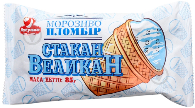 Мороженое Ласунка Великан Пломбир 85г - фото 1