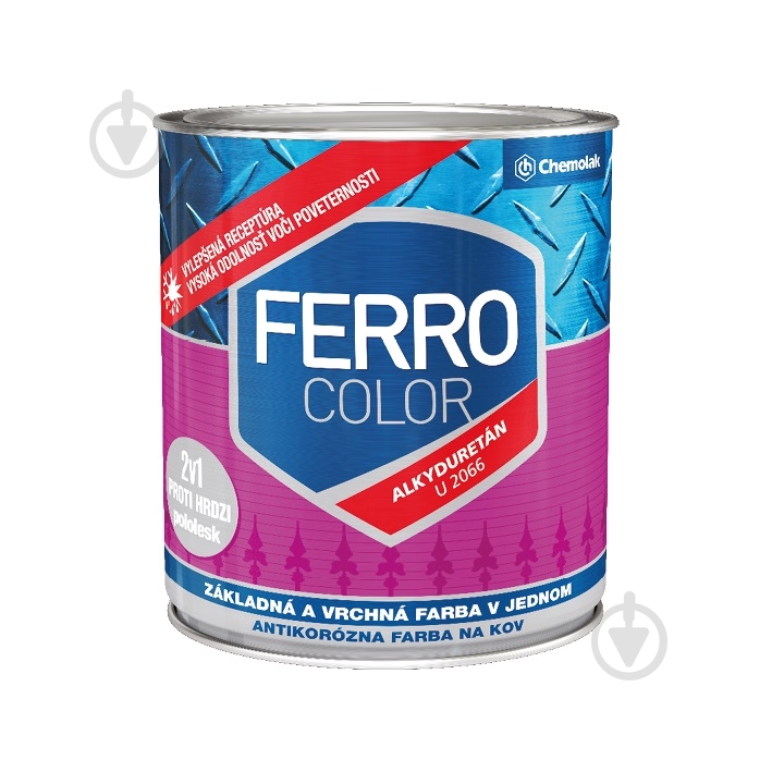 Грунт-эмаль Chemolak FERRO COLOR белый полуглянец 0,75 л - фото 1