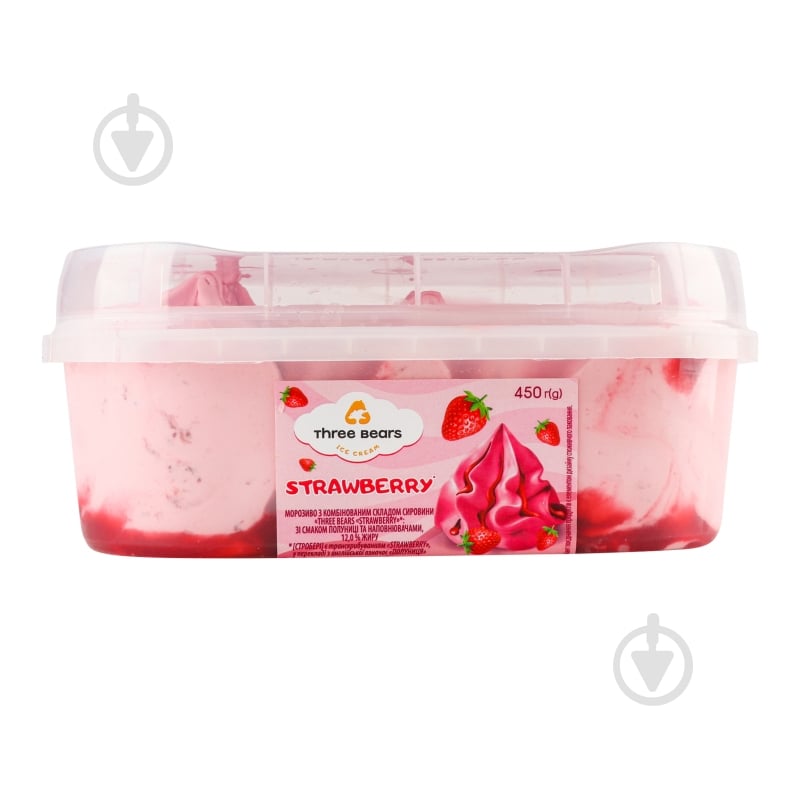 Мороженое Три Ведмеді strawberry 450 г - фото 2 Мороженое Три Ведмеді strawberry 450 г - фото 2