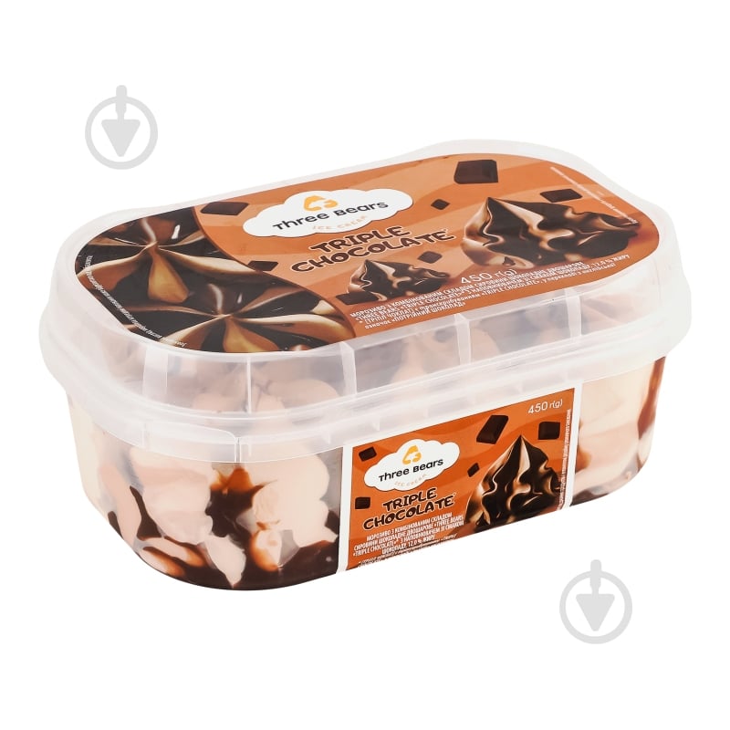 Мороженое Три Ведмеді triple chocolate 0,45 - фото 1