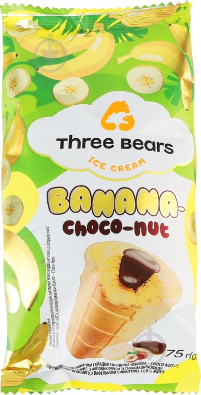 Мороженое Три Ведмеді banana – choco-nut 75 г - фото 2