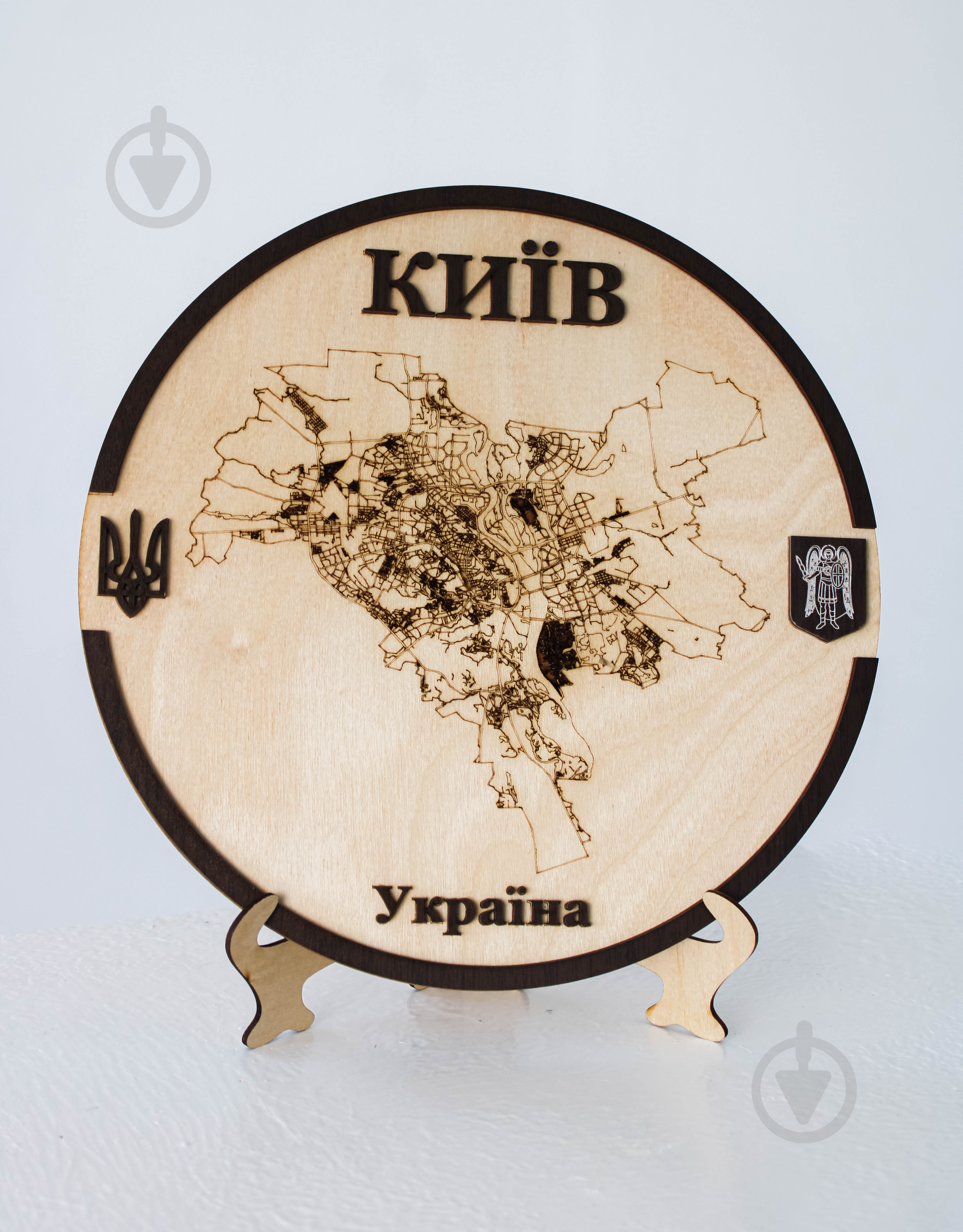 Карта Украины Киев круглая с подставкой d30 - фото 1 Карта Украины Киев круглая с подставкой d30 - фото 1