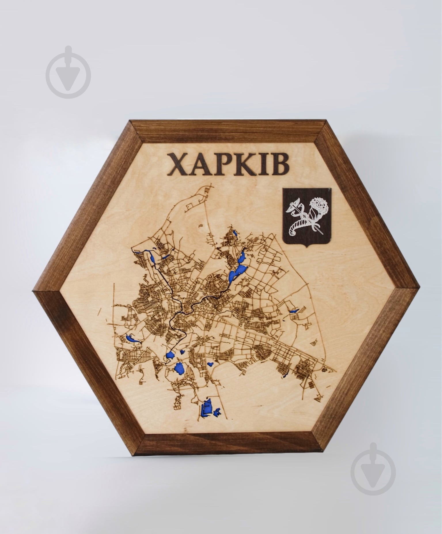 Карта Украины Харьков шестиугольная 40x46 см - фото 1 Карта Украины Харьков шестиугольная 40x46 см - фото 1