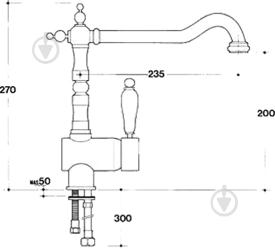 Смеситель для кухни ELLECI Rio brass OT - фото 2