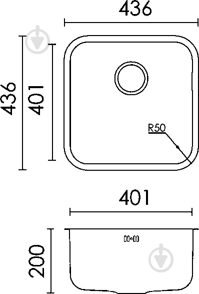 Мойка для кухни ELLECI Space 400 under top - фото 2