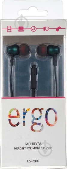 Гарнитура Ergo ES-290i green - фото 3