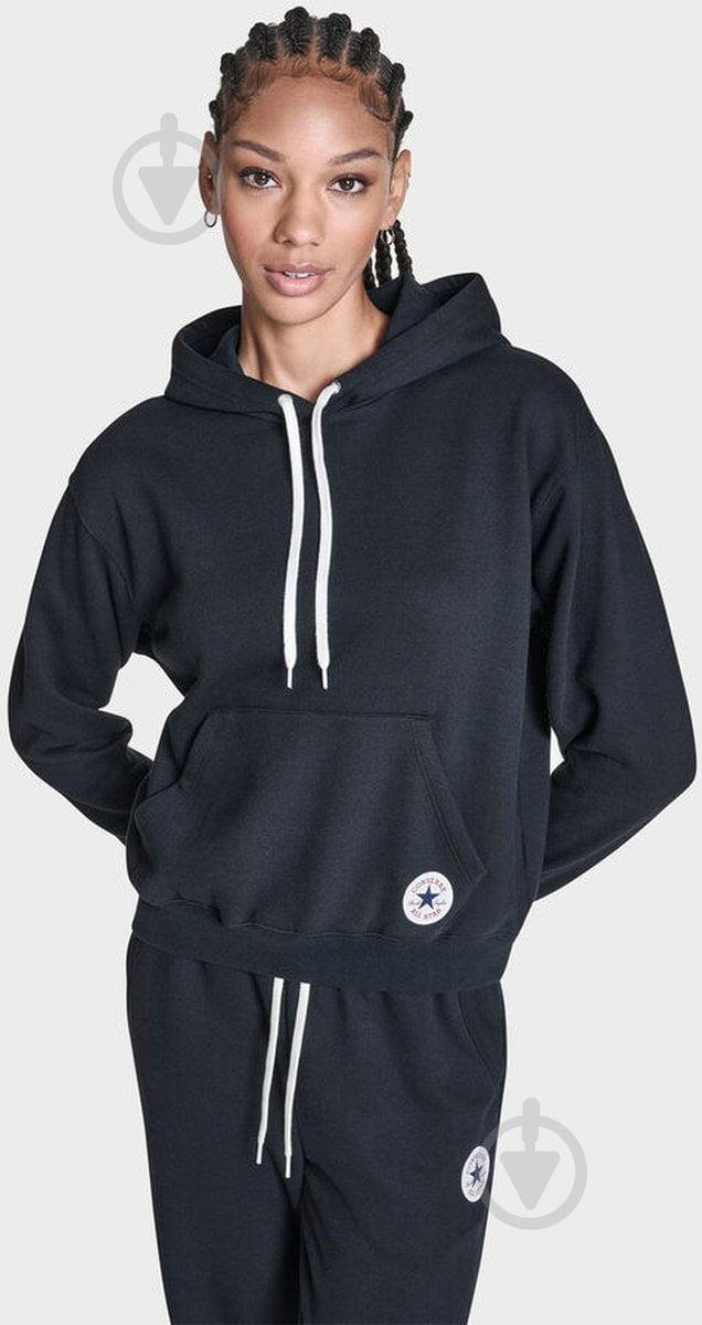 Джемпер Converse CHUCK PATCH HOODIE CVW6H111-BLK р.L чорний - фото 1