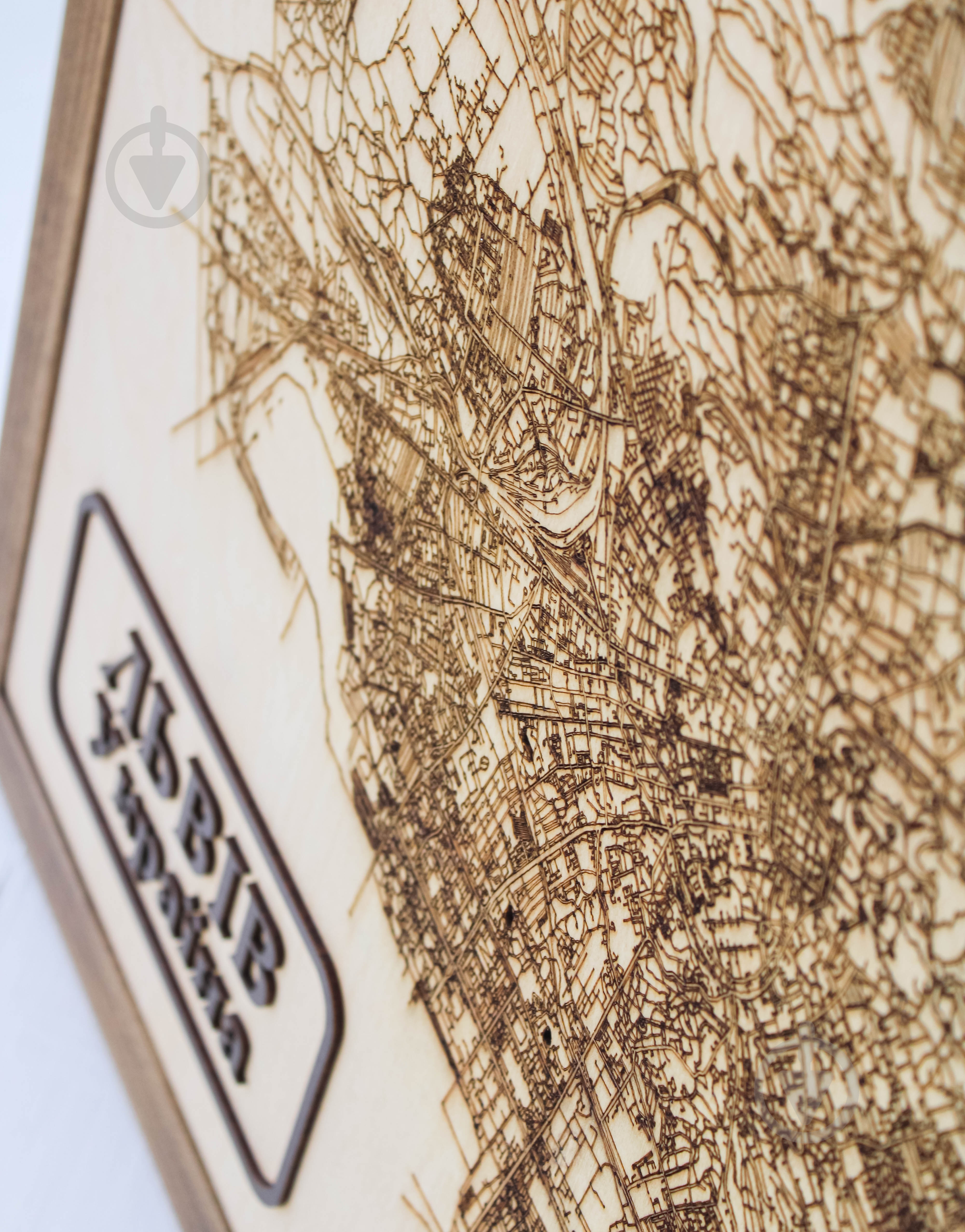 Карта Украины Львов 65x65 см - фото 2