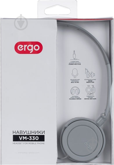 Гарнітура Ergo VM-330 grey - фото 5