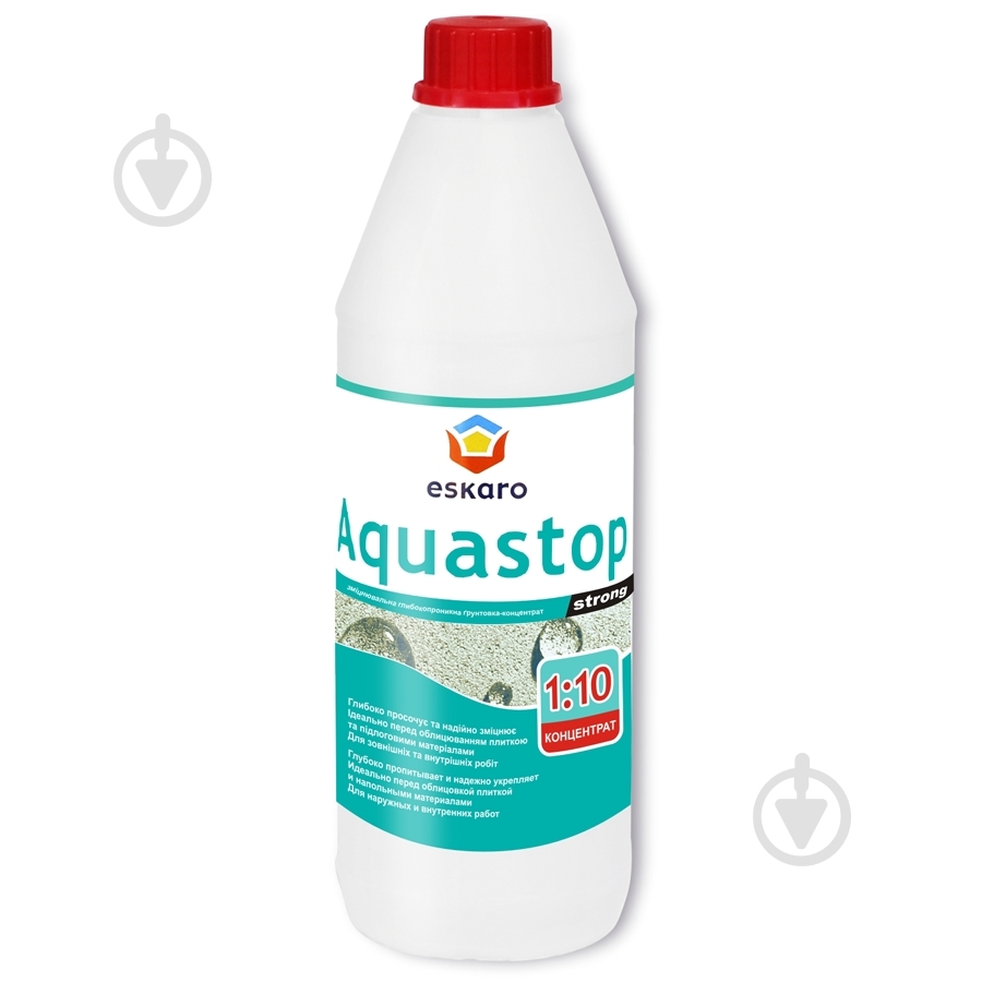 Ґрунтовка глибокопроникна Eskaro Aquastop Strong концентрат 1:10 1 л - фото 1