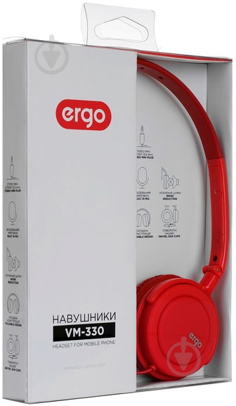 Гарнитура Ergo VM-330 red - фото 6 Гарнитура Ergo VM-330 red - фото 6
