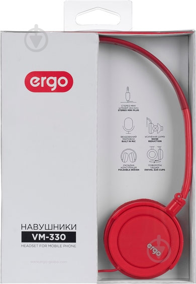 Гарнитура Ergo VM-330 red - фото 5 Гарнитура Ergo VM-330 red - фото 5