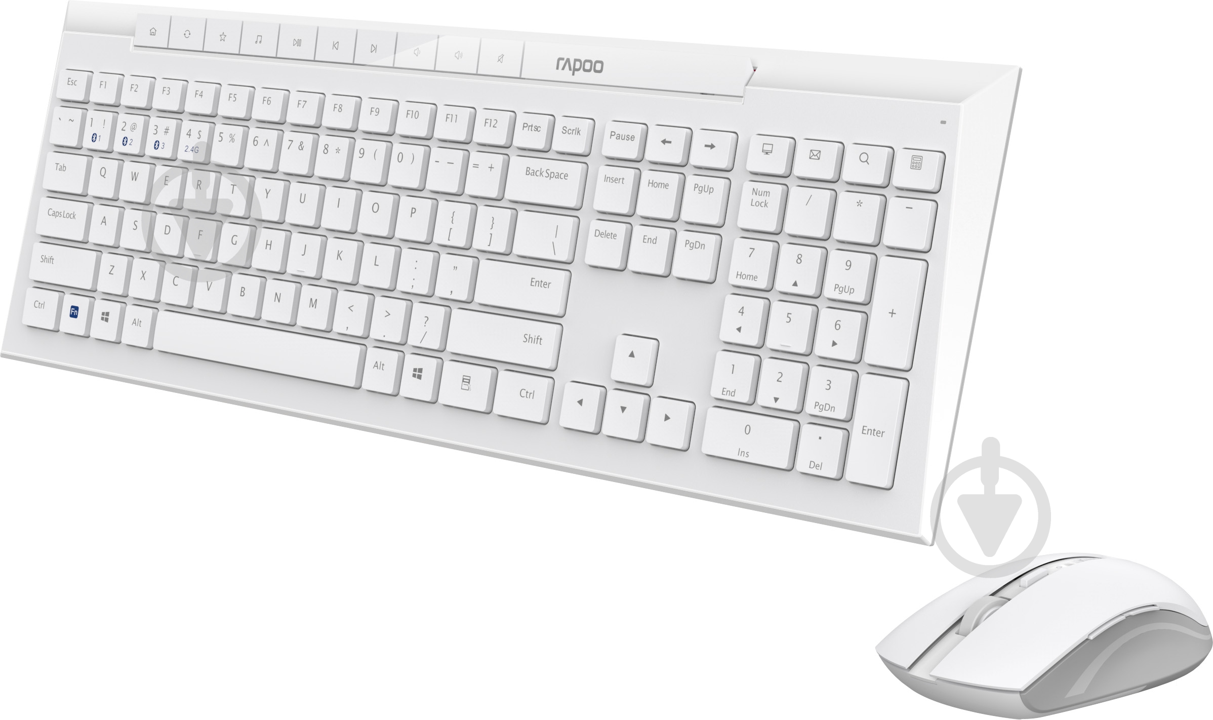 Комплект беспроводной RAPOO 8210M Wireless/Bluetooth White - фото 3 Комплект беспроводной RAPOO 8210M Wireless/Bluetooth White - фото 3