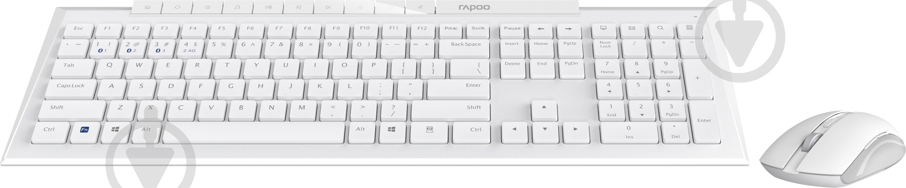 Комплект беспроводной RAPOO 8210M Wireless/Bluetooth White - фото 5 Комплект беспроводной RAPOO 8210M Wireless/Bluetooth White - фото 5