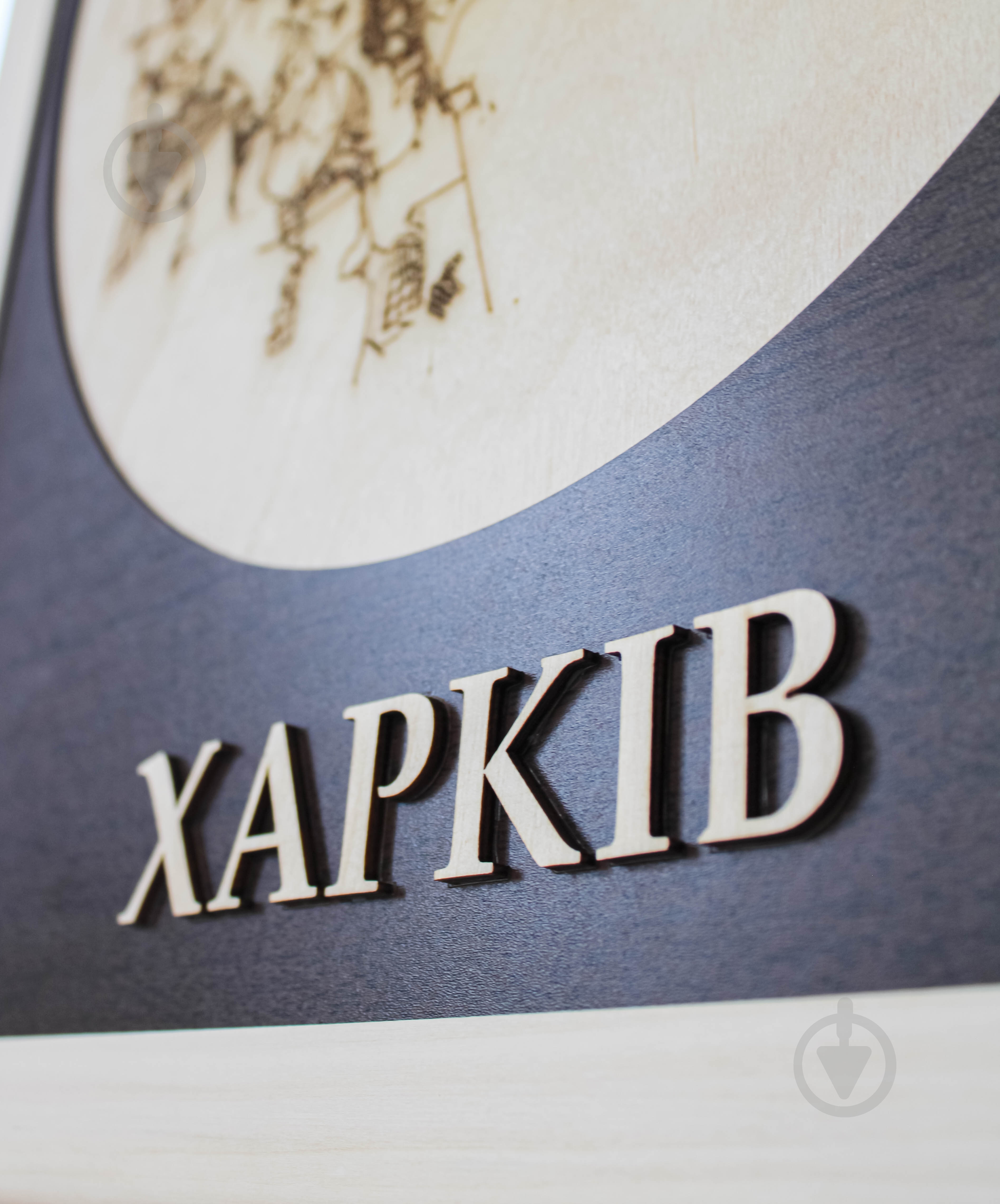 Карта Украины Харьков коричневий фон 61x45 см - фото 2