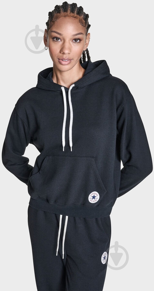 Джемпер Converse CHUCK PATCH HOODIE CVW6H111-BLK р.M чорний - фото 1