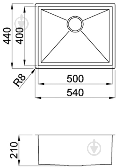 Мойка Square 500 R14 on top - фото 2