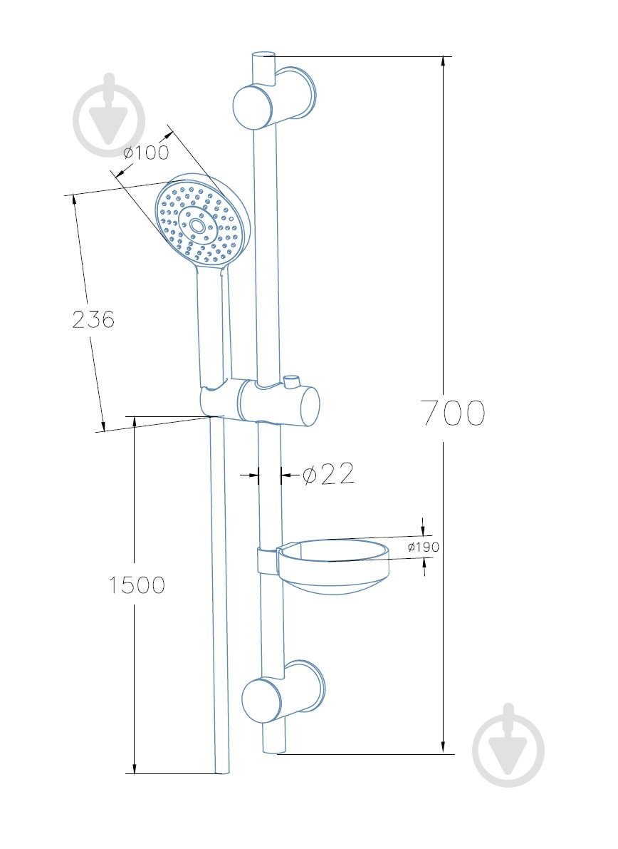 Набір змішувачів Mixxen Оушен для ванної кімнати MXBZ0494 - фото 2