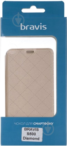 Чехол-книжка Bravis PU Leather Book для Bravis S500 Diamond gold (6387217) - фото 3