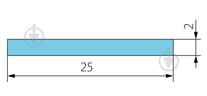 Полоса алюминиевая 25x2 мм плоская анодированое серебро - фото 2