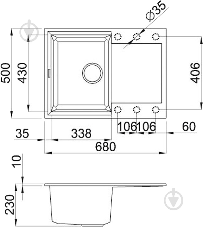 Мойка для кухни ELLECI EASY 135 BIANCO 52 - фото 2