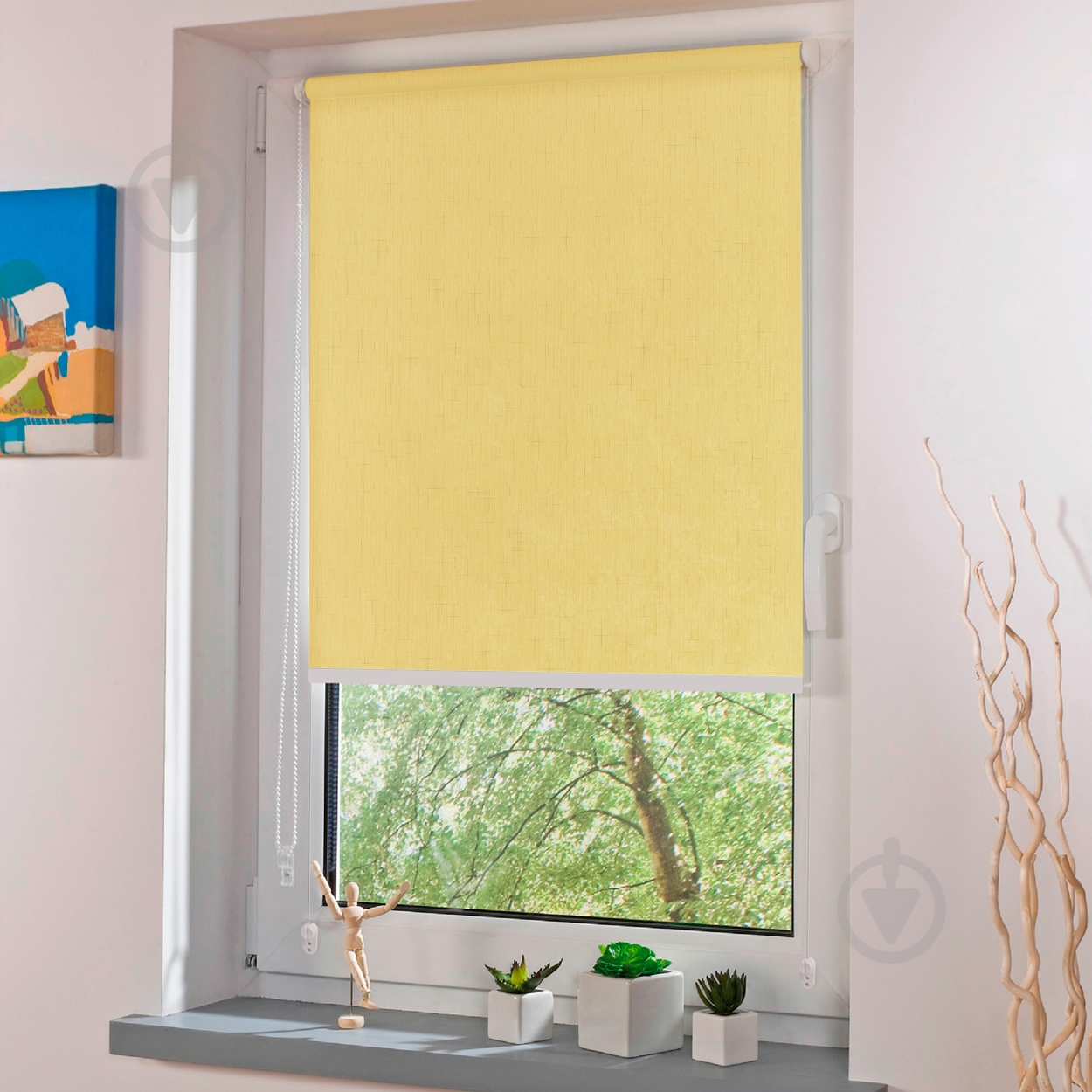 Ролета мини Rollotex LEN с фиксацией под наклон 79x100 см желтая - фото 2 Ролета мини Rollotex LEN с фиксацией под наклон 79x100 см желтая - фото 2