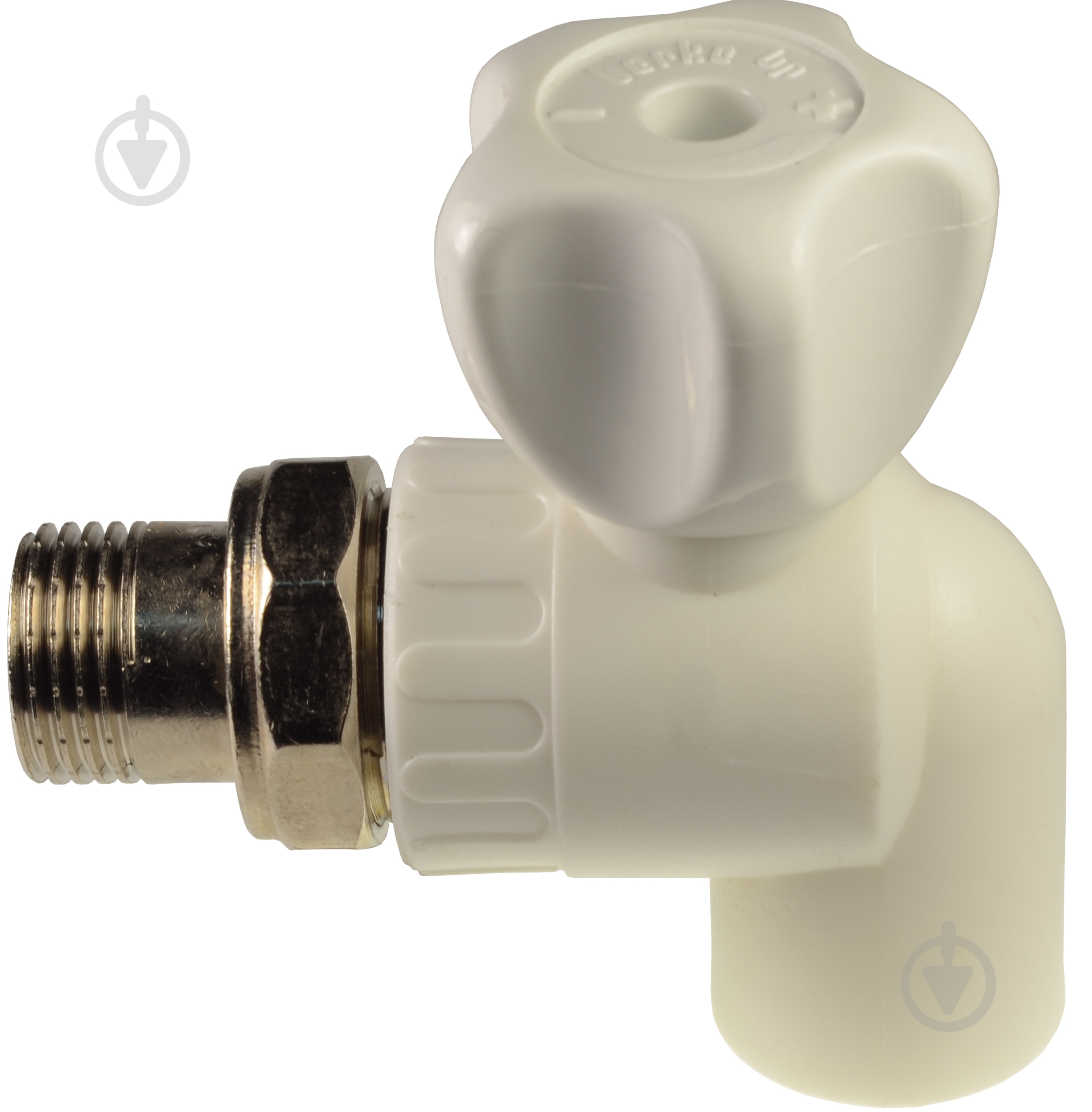 Кран кульовий Berke Plastik білий PP-R кутовий для радіаторів 20x1/2" - фото 1