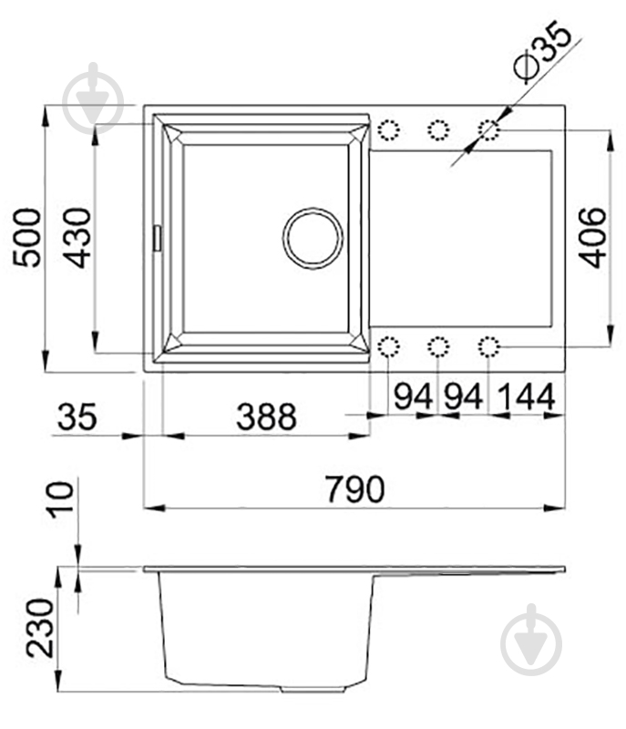 Мойка для кухни ELLECI EASY 300 BIANCO ANTICO 62 - фото 2 Мойка для кухни ELLECI EASY 300 BIANCO ANTICO 62 - фото 2