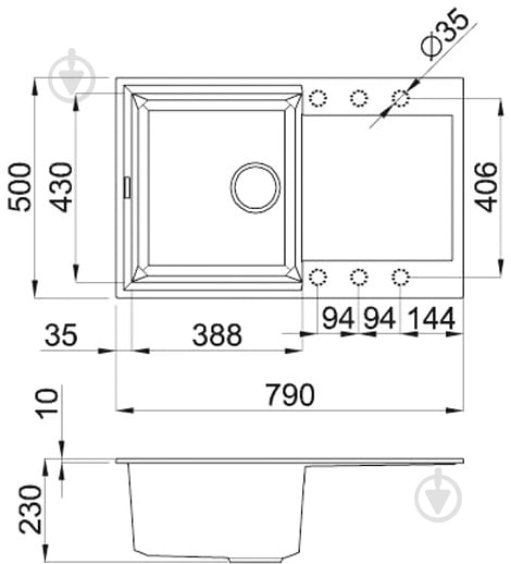 Мойка для кухни ELLECI EASY 300 NERO 40 - фото 7