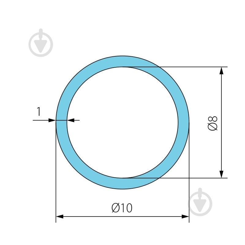 Труба круглая алюминиевая Braz Line d10 10x10x1 мм анодированная - фото 2
