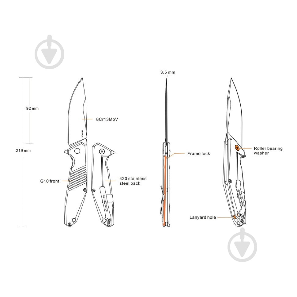 Нож складной Ruike черный D191-B - фото 4 Нож складной Ruike черный D191-B - фото 4