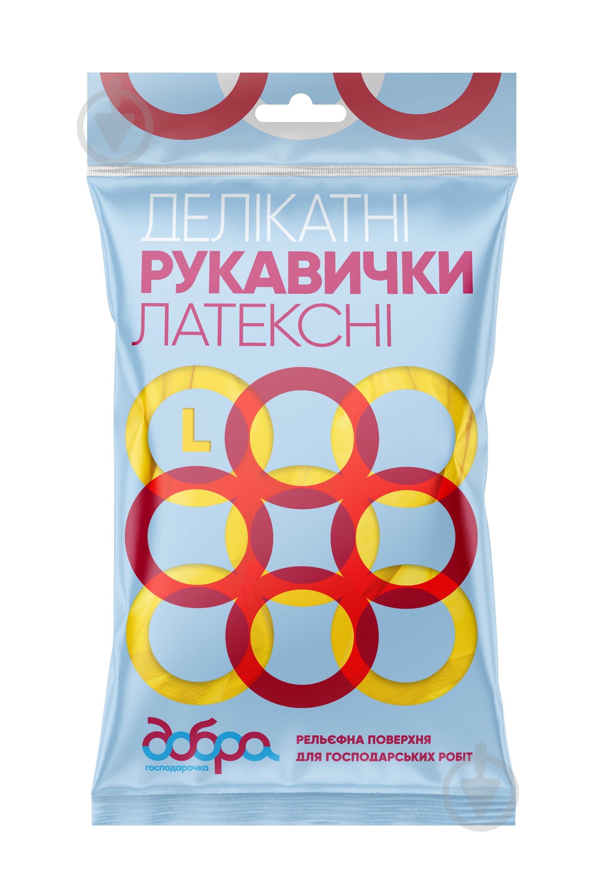 Рукавички латексні Добра господарочка стандартні р. L 1 пар/уп. — фото 1