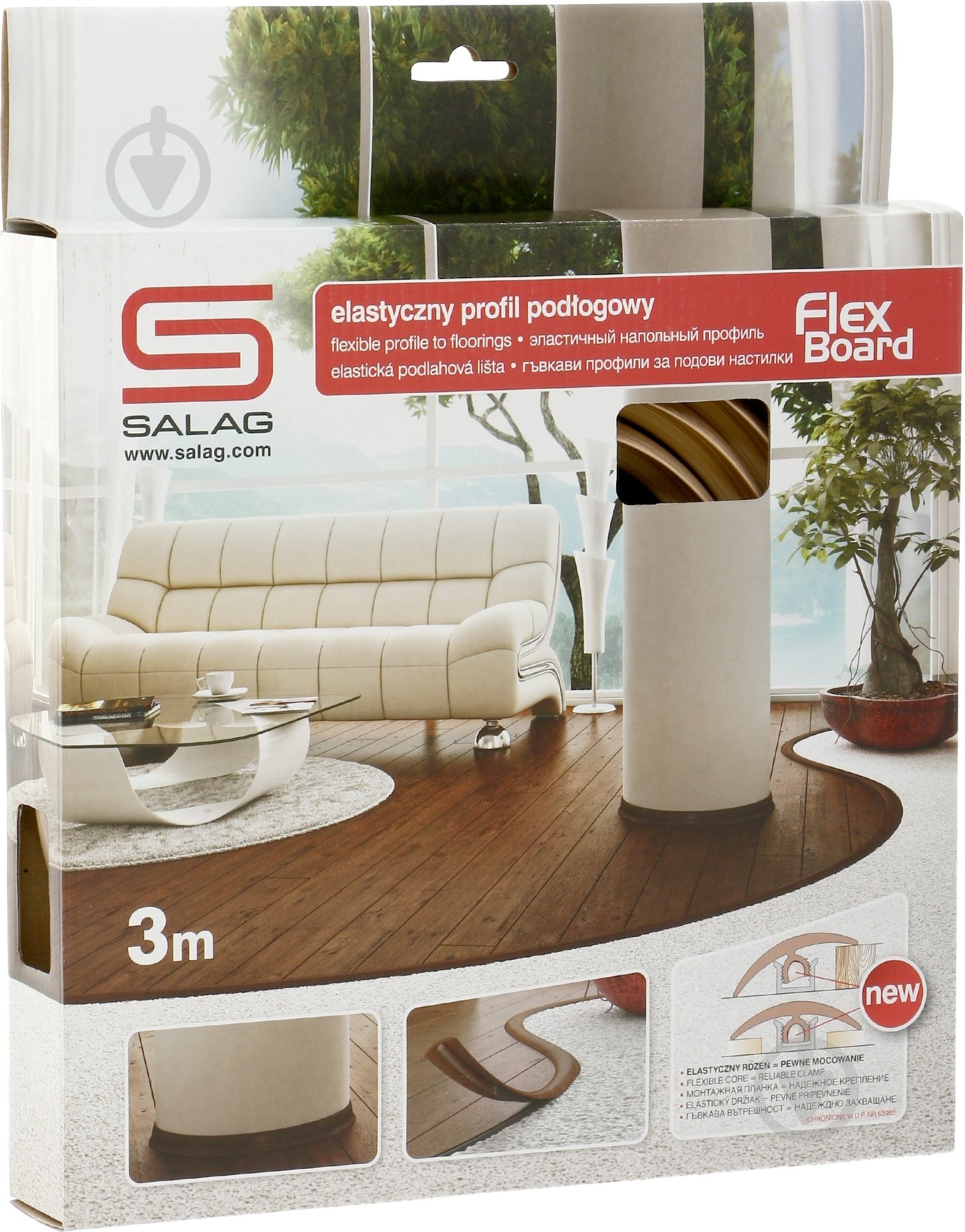 Плинтус гибкий Salag бук 4х37х3000 мм - фото 2