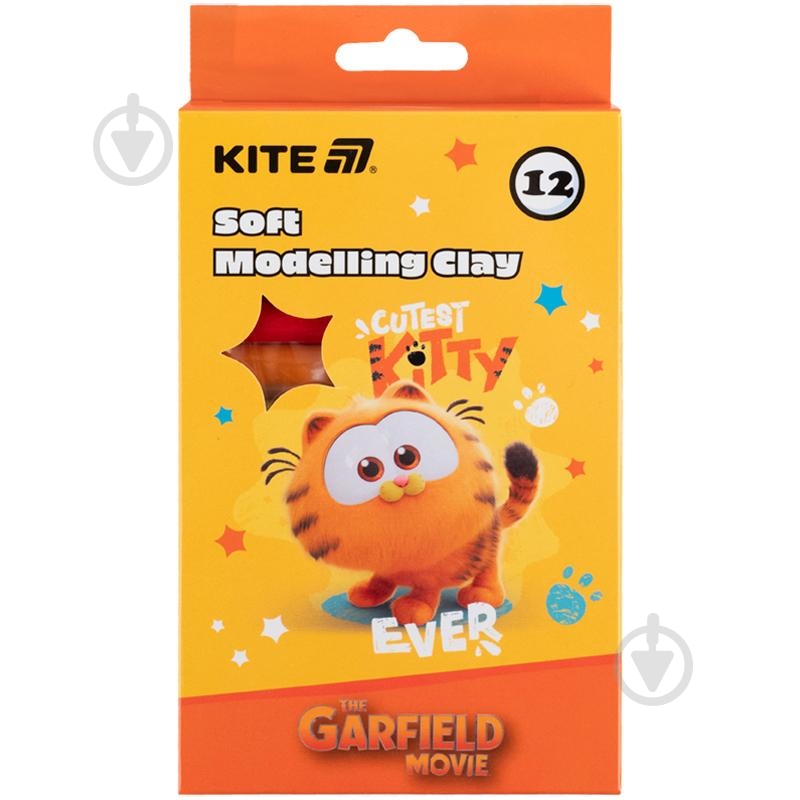 Пластилін восковий 12 кольорів 200 г Garfield GF25-086 KITE - фото 1 Пластилін восковий 12 кольорів 200 г Garfield GF25-086 KITE - фото 1